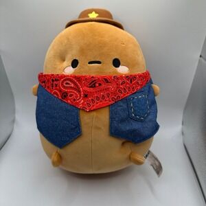 Smoko Potato Plush Toy Cowboy tayto Hat Bandana Denim Vest Stuffed Ani